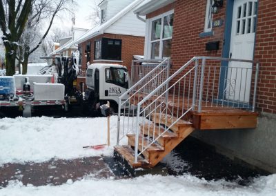 installation de rampe sur balcon et escalier en acier à Québec - Metal Gilles Allard Inc.